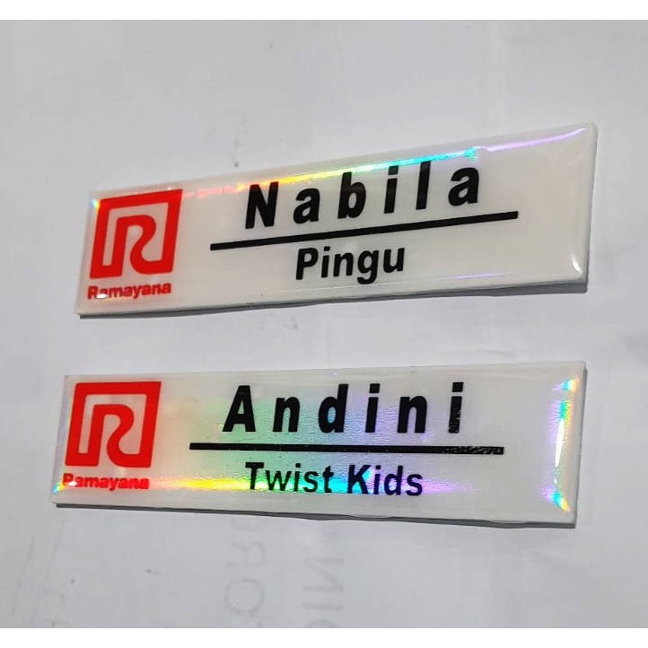 

Nametag Logo PT atau instansi lainnya macam-macam.satuan/puluhan dll
