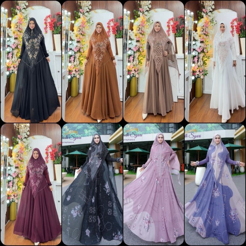 Ready FUJI Farfadh Chayra Series Syari Printing by Farfadh Syari Gamis Muslim Original
