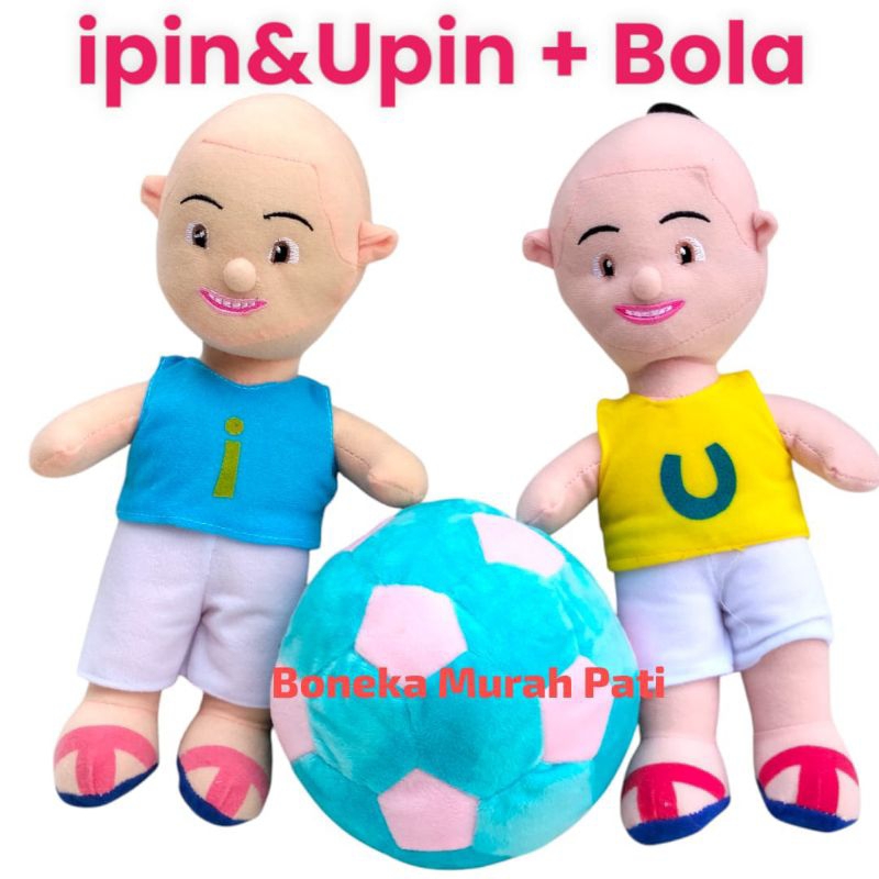 Boneka ipin Upin dan Bola/ mainan anak / boneka lucu