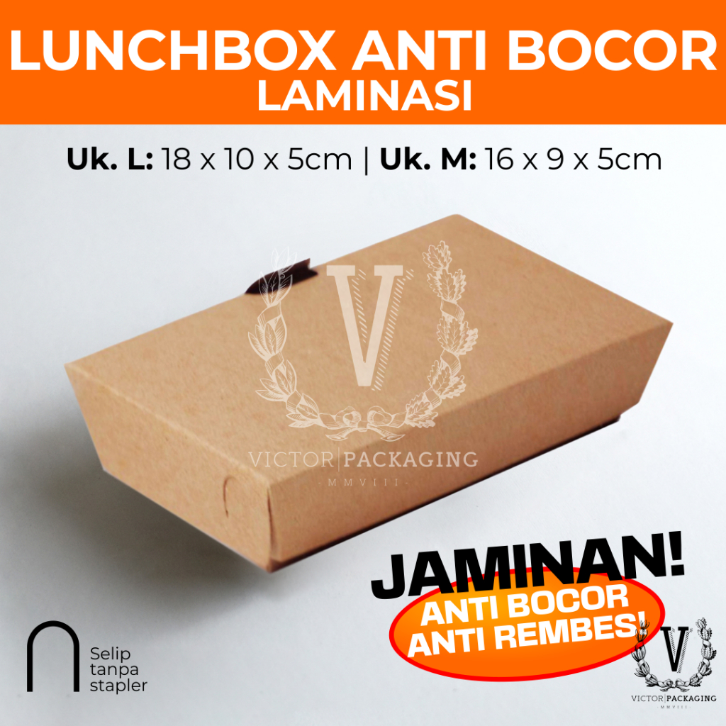 

(VICTOR) Dus Anti Bocor Lunch box L / Dus Takeaway L / Dus nasi L - isi 25