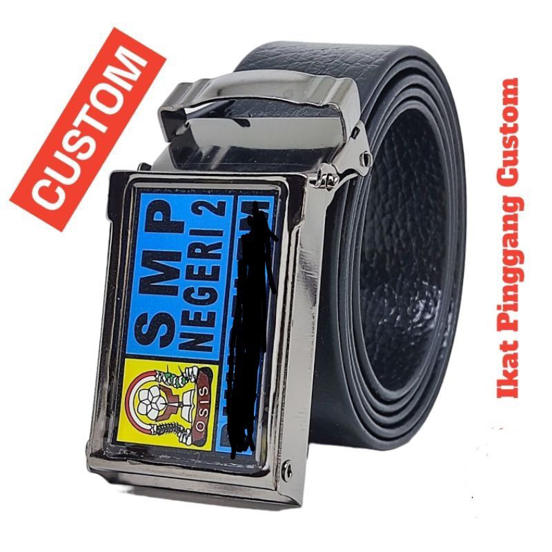 (Bisa Satuan)Sabuk Ikat Pinggang Gesper Lapis Resin Custom Logo Sekolah SD,SMP,SMA,SMK satuan
