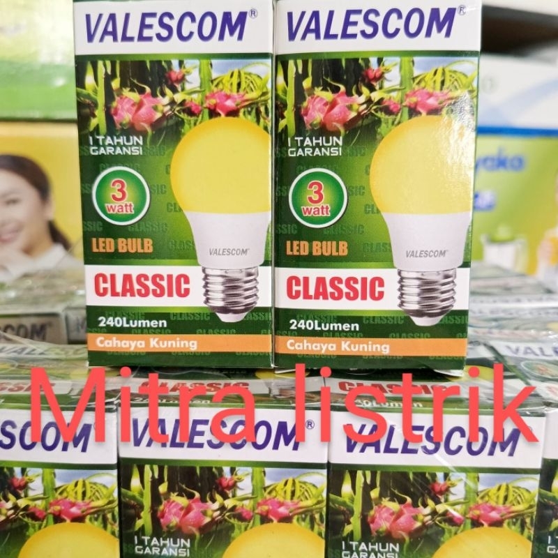 Bohlam led 3watt cahaya kuning/Lampu led 3watt cahaya putih kekuning