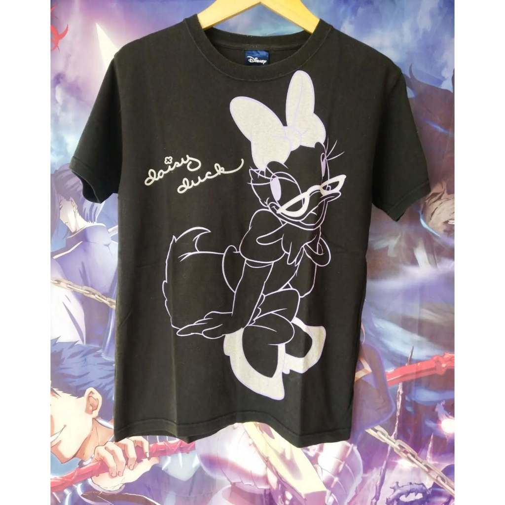 Disney's Daisy Duck Black Print Official Cartoon Tee Kaos Tshirt Original Second Merch Japan Korea B