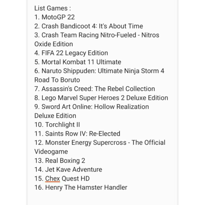 Nintendo Switch Secondary Games