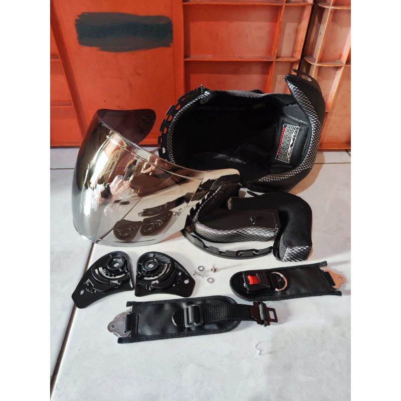 Paket Flat Visor KYT Galaxy Slide + Busa KYT Galaxy Flat R