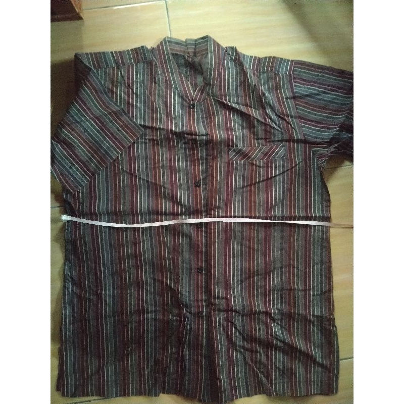 preloved kemeja salur pria bapak bapak vintage yearbook