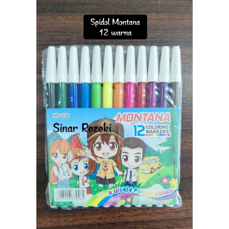

12 set!!MP-838!Spidol montana 12 warna/spidol anak sekolah/spidol warna