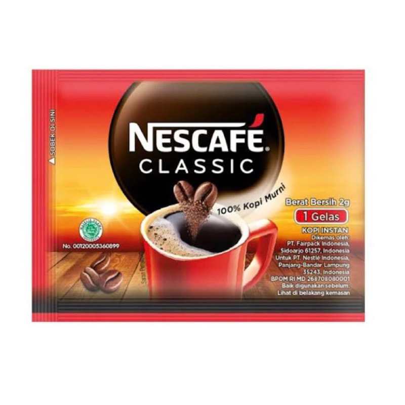 

Nescafe Classic Keripik Murti Berat Bersih 2g Kopi Instan(harga grosir)