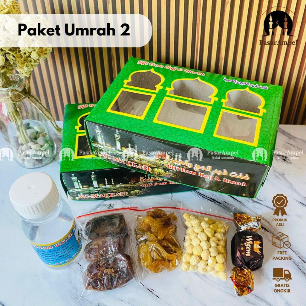 

GROSIR 50 Paket Oleh Oleh Haji & Umroh Paket Umrah 2 Dengan Box Eksklusif Lengkap Zamzam Water Hampers Haji