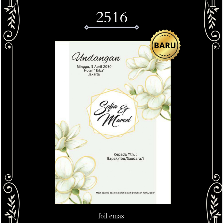 Blangko Undangan - Undangan Pernikahan - Undangan Murah - Blangko Undangan Kosong - ERBA 2516