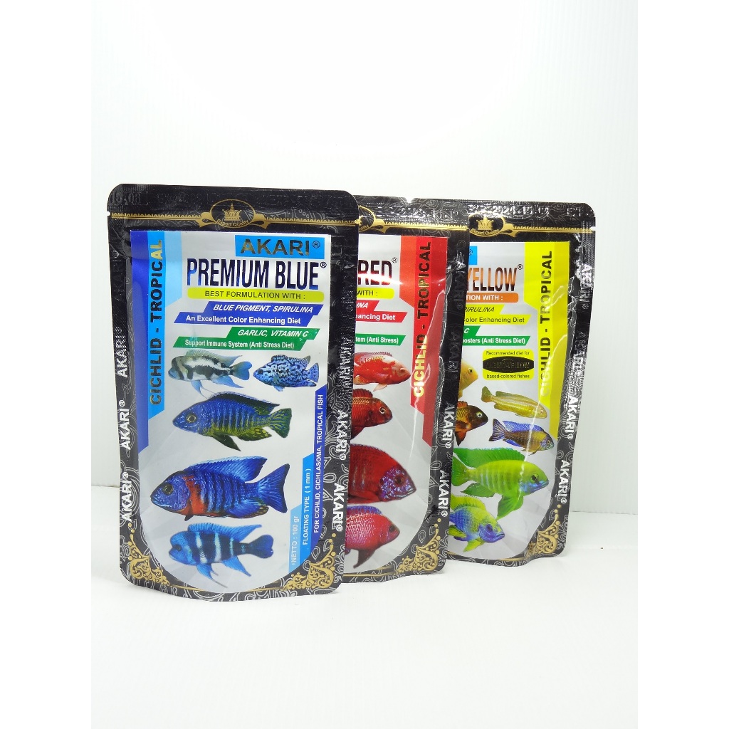 AKARI Pelet Premium Blue/Yellow/Red 100 Gram