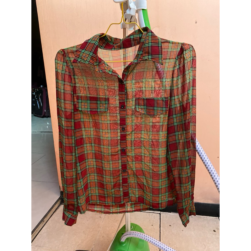 kemeja lengan panjang sifon