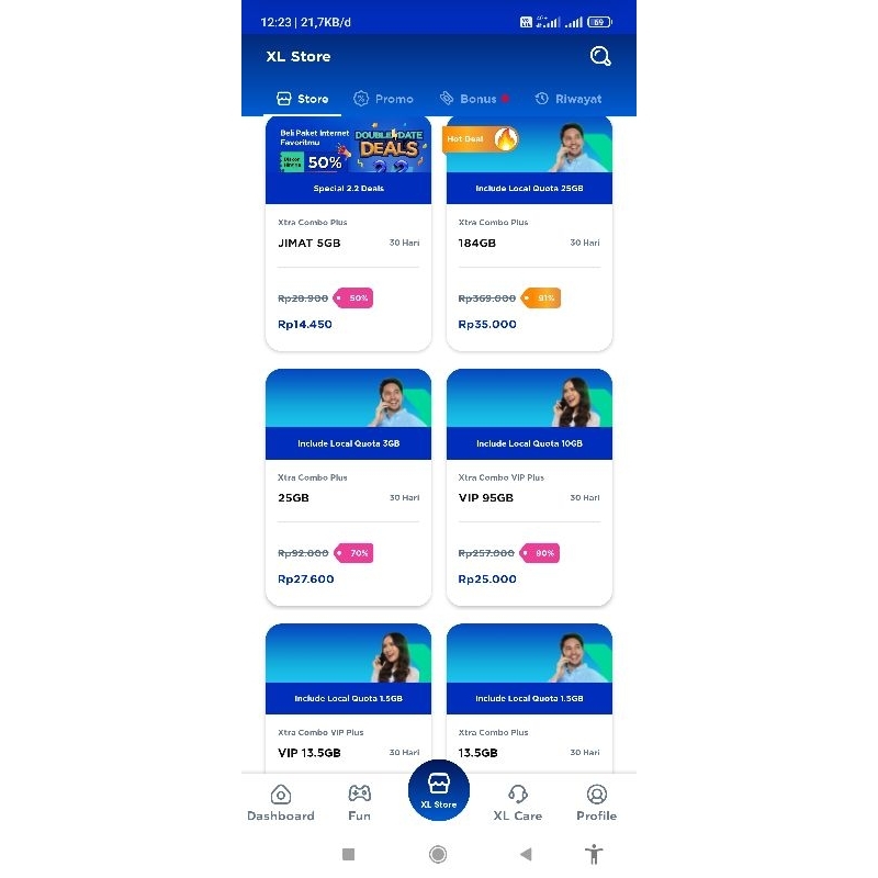 Kartu Perdana XL XTRA Combo Plus VIP 75GB- Edisi Khusus  Diskon 90%