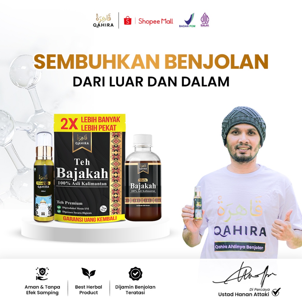 Variasi Minyak Qahira + Madu Bajakah + Teh Bajakah | Menyembuhkan Segala Penyakit Minyak Oles Qahira