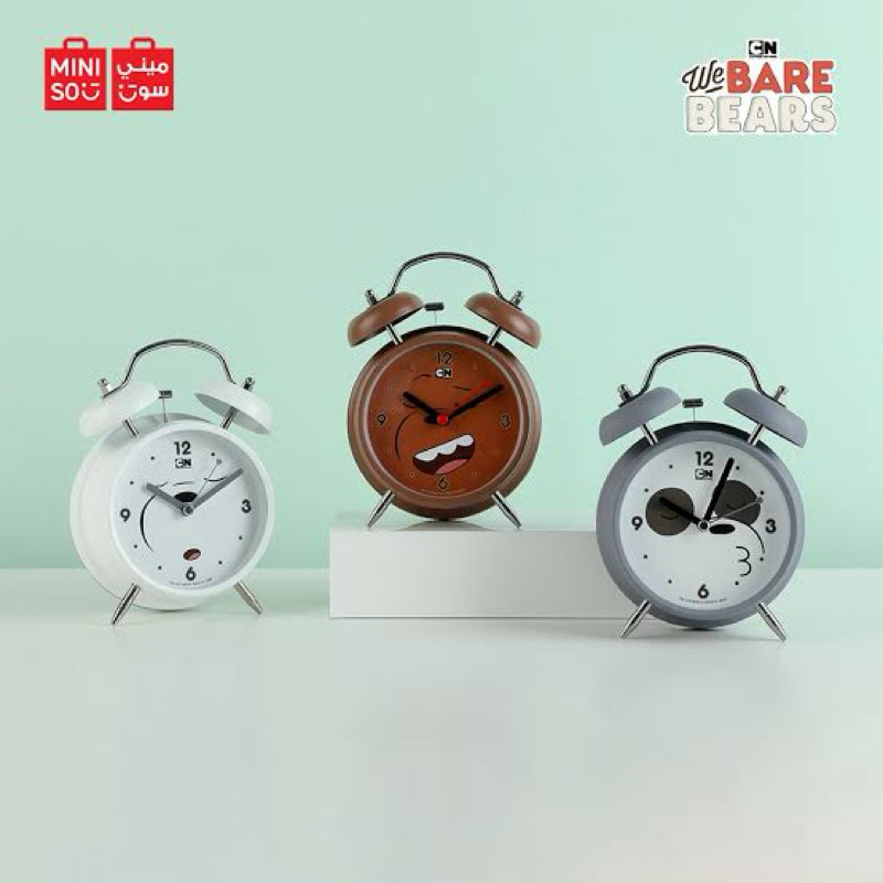 Miniso We Bare Beara Alarm Clock / Jam alarm jam weker jam bunyi