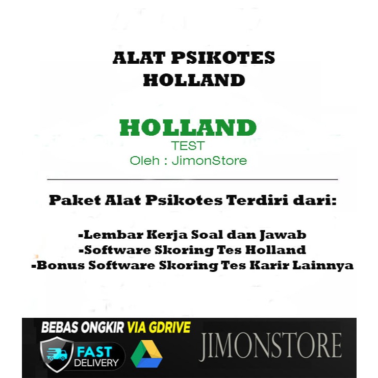 Alat Tes Psikotes Psikologi Holland Holand