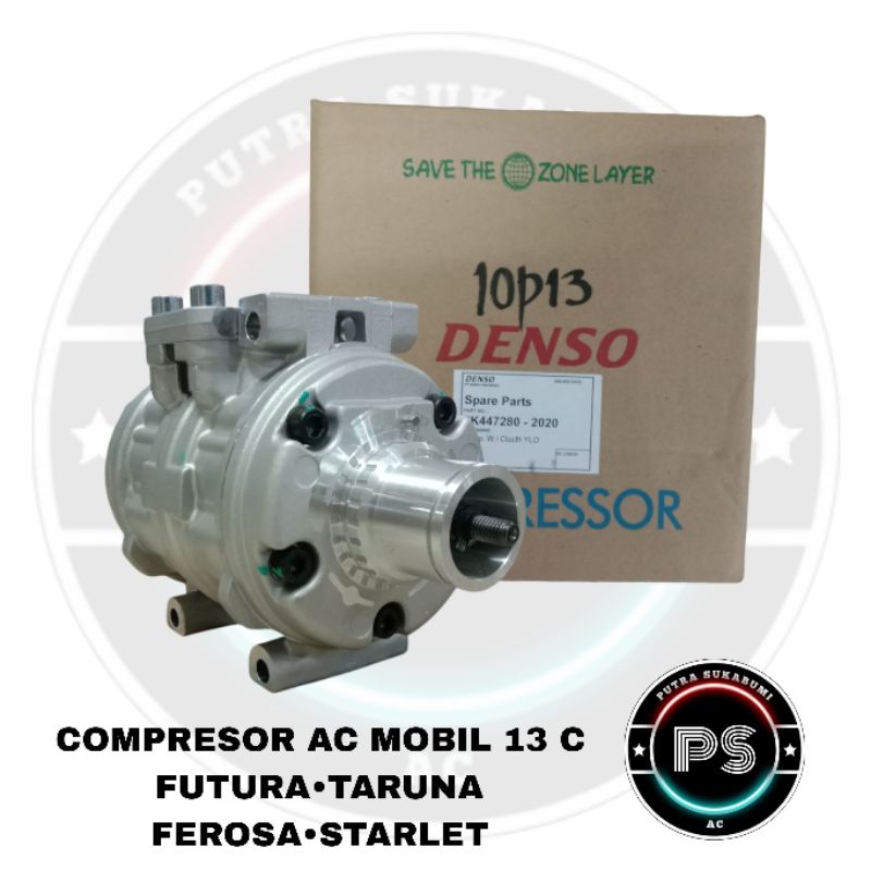 KOMPRESOR COMPRESSOR AC MOBIL 13C FUTURA TARUNA FEROSA STARLET DENSO