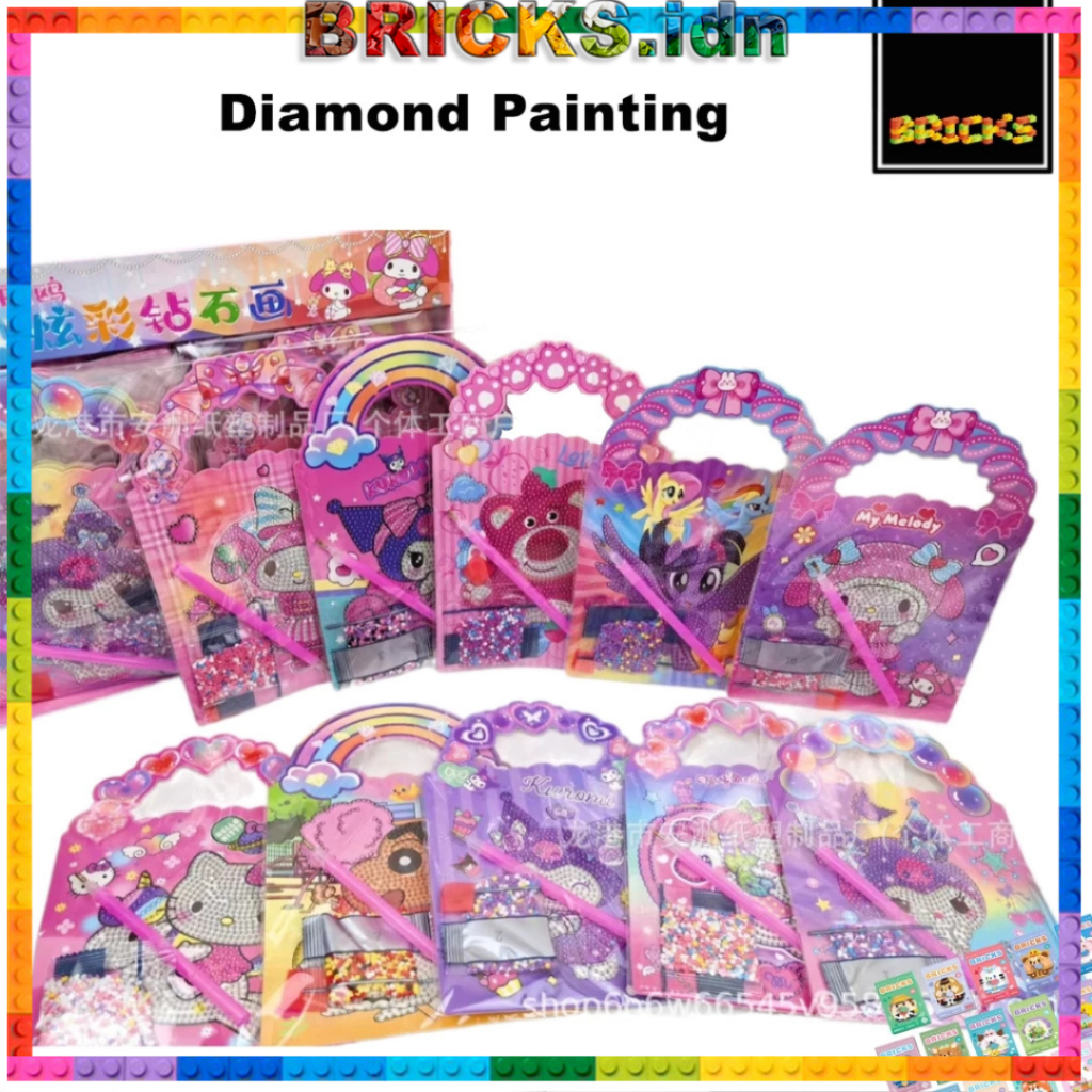 Mainan Diamond Painting Mini DIY Dekor Gambar Kartun Lucu Sanrio Sincan