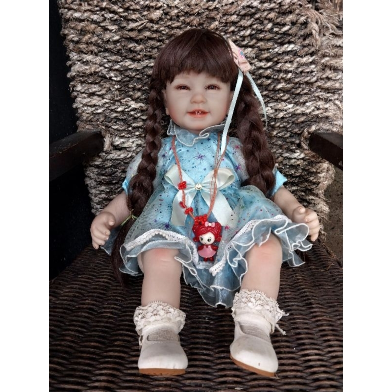 boneka baby reborn baby doll realistis nyata silikon bahan vinyl boneka bayi seperti manusia asli bo