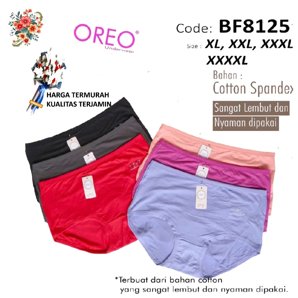 Celana Dalam Wanita Oreo 8125 Isi 6Pcs CD Perempuan Cewek Murah