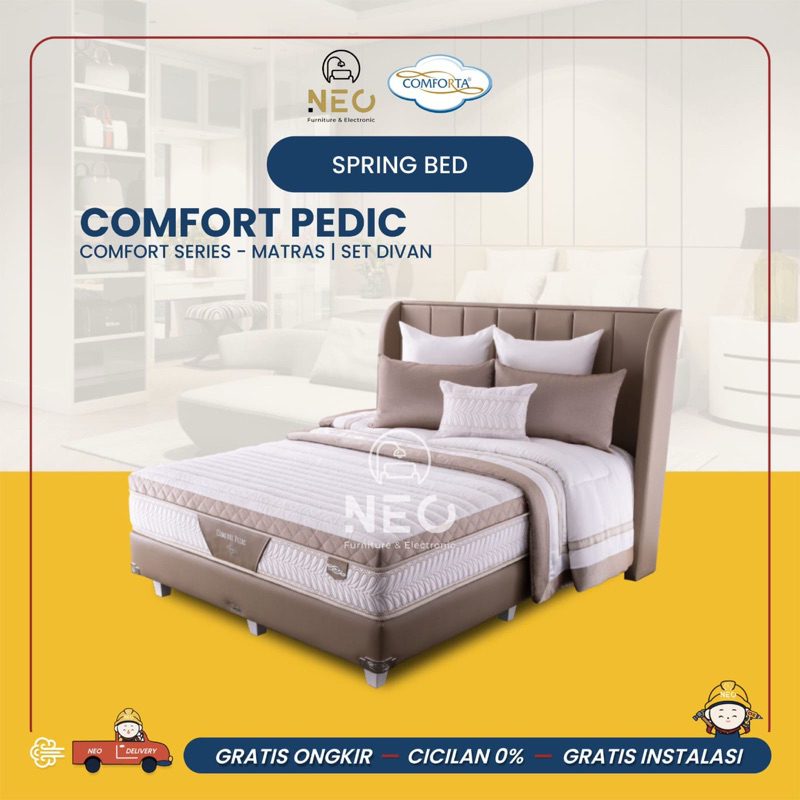 NEO - SPRINGBED COMFORTA COMFORT PEDIC LATEX  FULLSET  KASUR AJA  MATRASS ONLY SET DIVAN RANJANG TEM