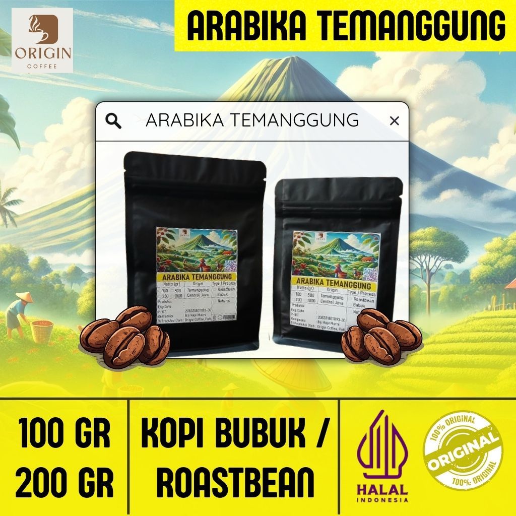 

Kopi Arabika Asli Temanggung 100 gr & 200 gr | Kopi Bubuk 100% Murni | Kopi Asli Tanpa Campuran