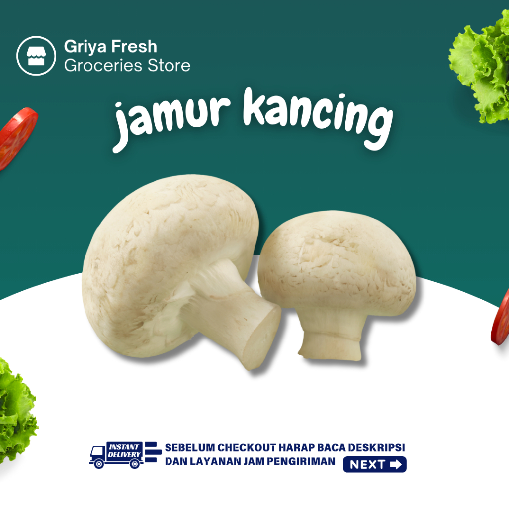 

Jamur Kancing Fresh 100 gram - Kirim Instant