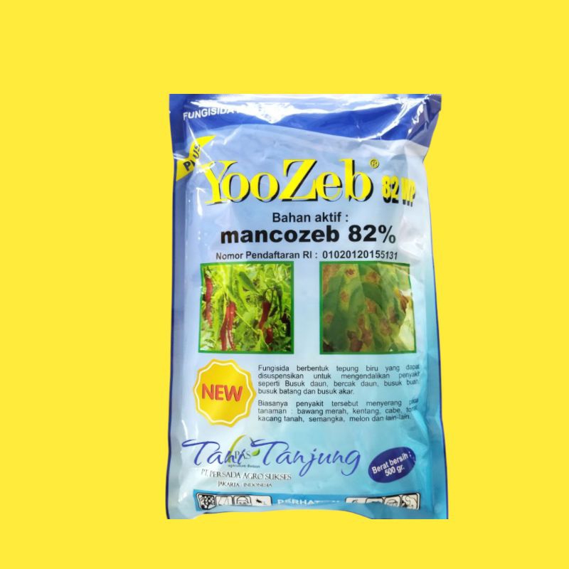 Fungisida YOOZEB 82 WP kemasan 500 GRAM Mancozeb Biru 82%