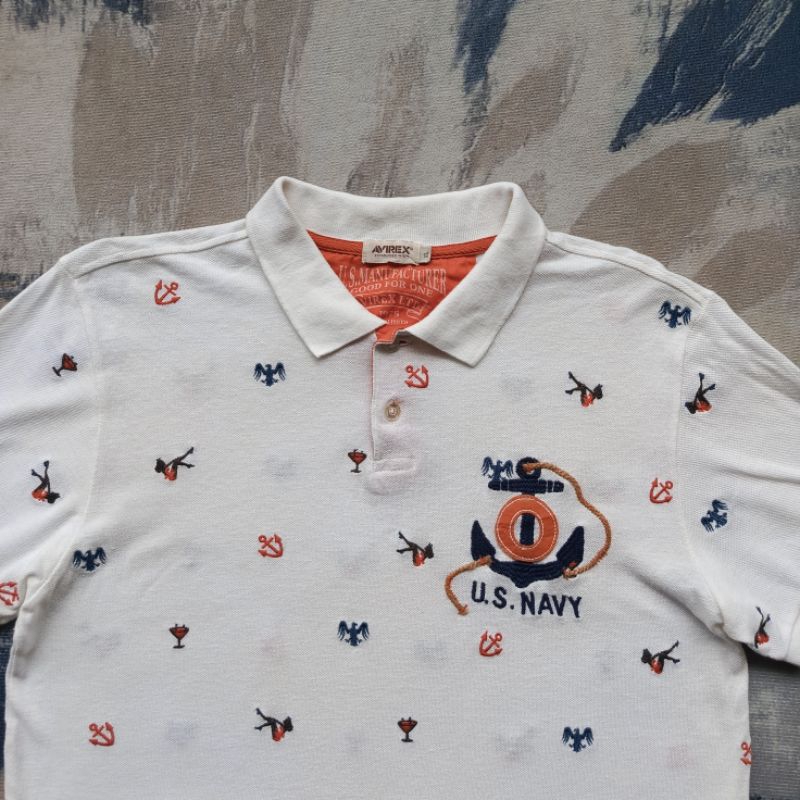 Poloshirt Avirex Putih Second