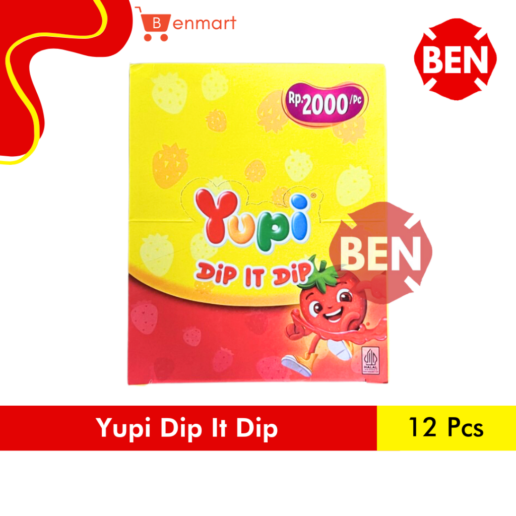 

Yupi DIP IT DIP 1 Box 12 Pcs - Permen Jelly Cocol Sauce Strawberry Saos Stroberi