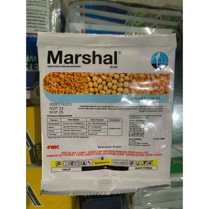 Marshal bubuk 25 ds (insektisida perlakuan benih)