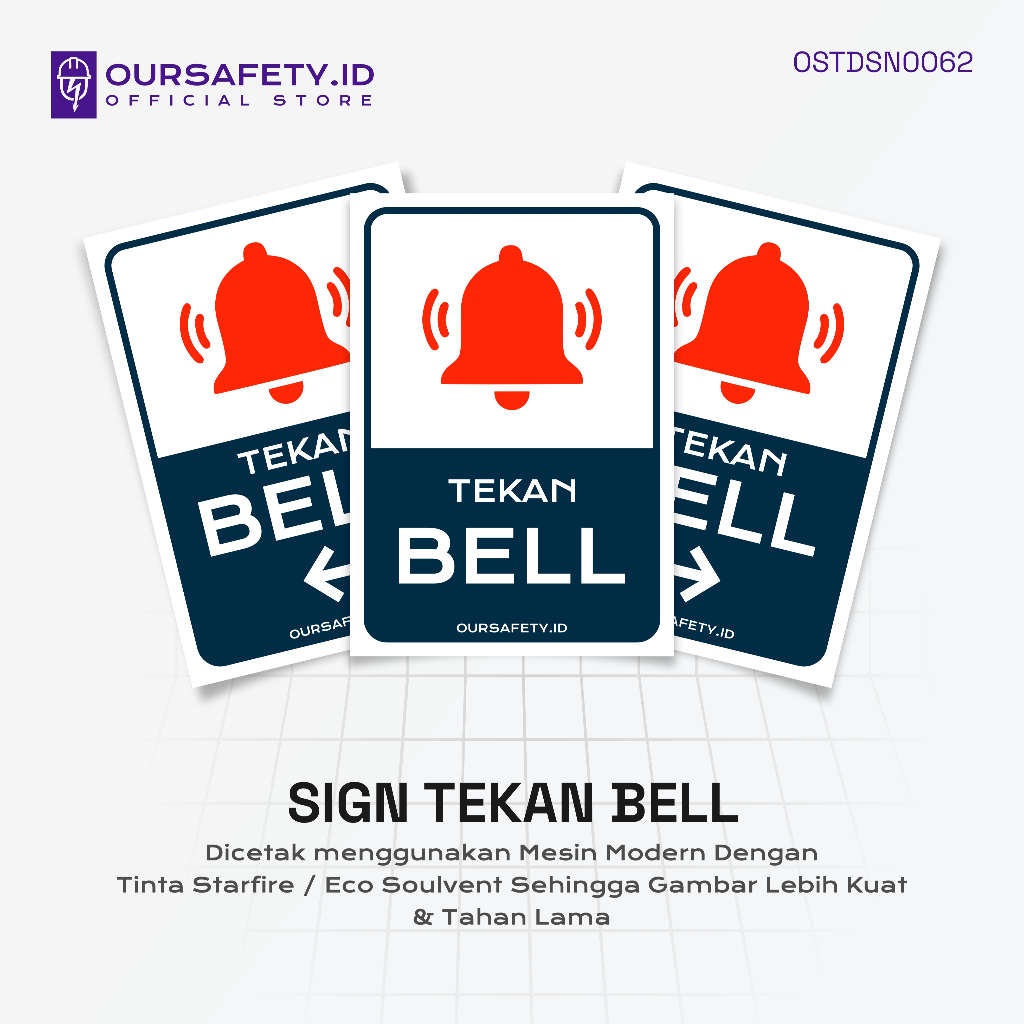 

Stiker Sign Bell Penanda Tombol Bell | PREMIUM - OURSAFETY.ID
