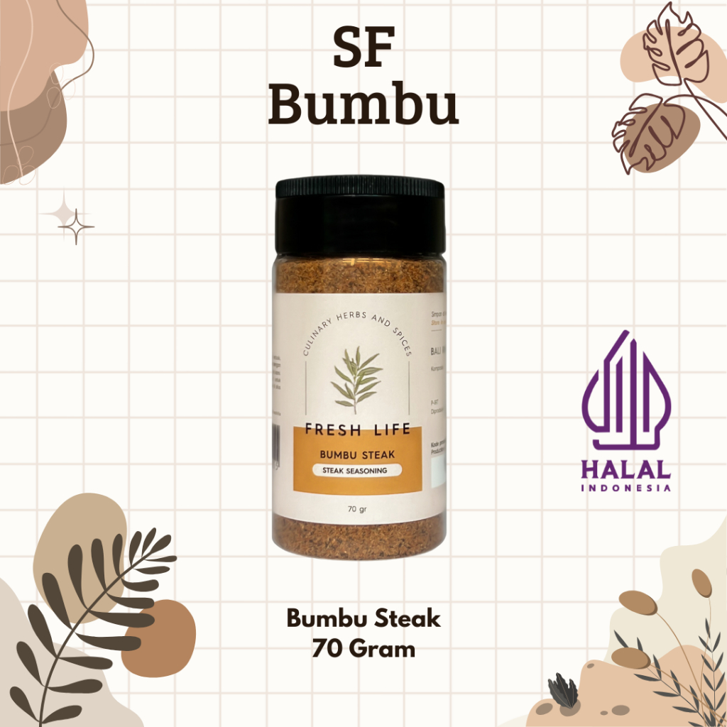 

Fresh Life Bumbu Steak 70 Gram Steak Seasoning Bumbu Rempah Indonesia Instan Alami