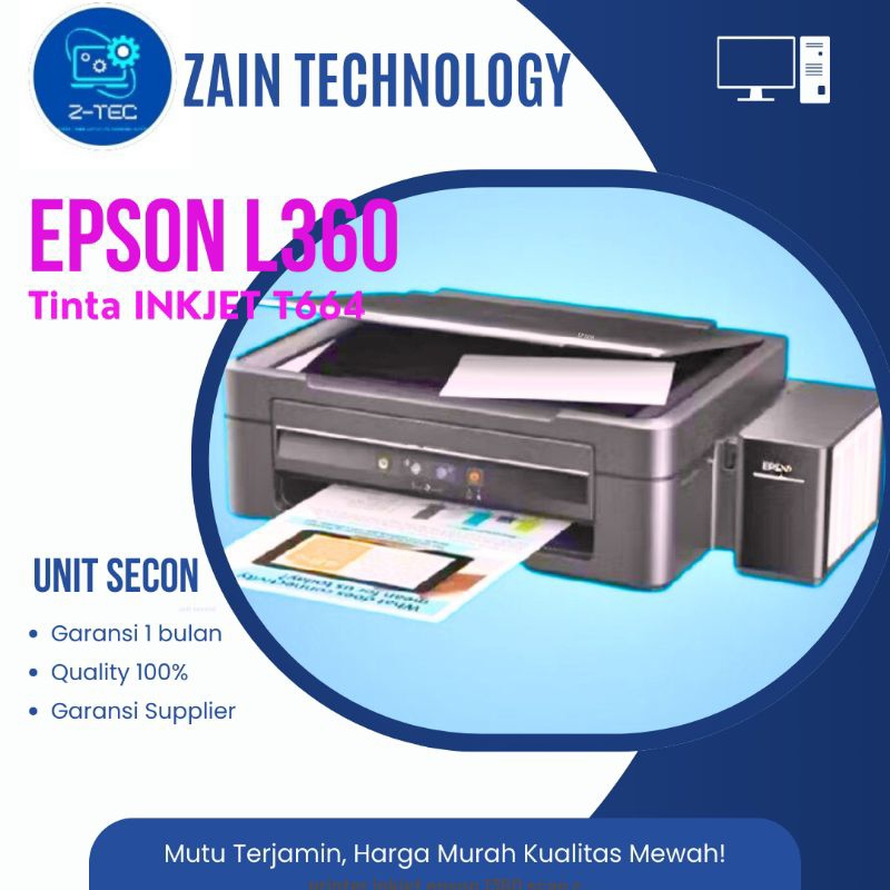 Printer Inkjet Epson L360 Secon Bekas 100% berkualitas garansi 1 bulan