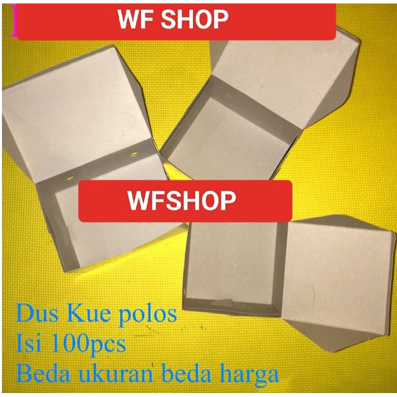 

Isi 100pcs DUS kue POLOS 12x12CM 12x14CM 12x16CM box kotak kertas tempat snack hajatan ku...