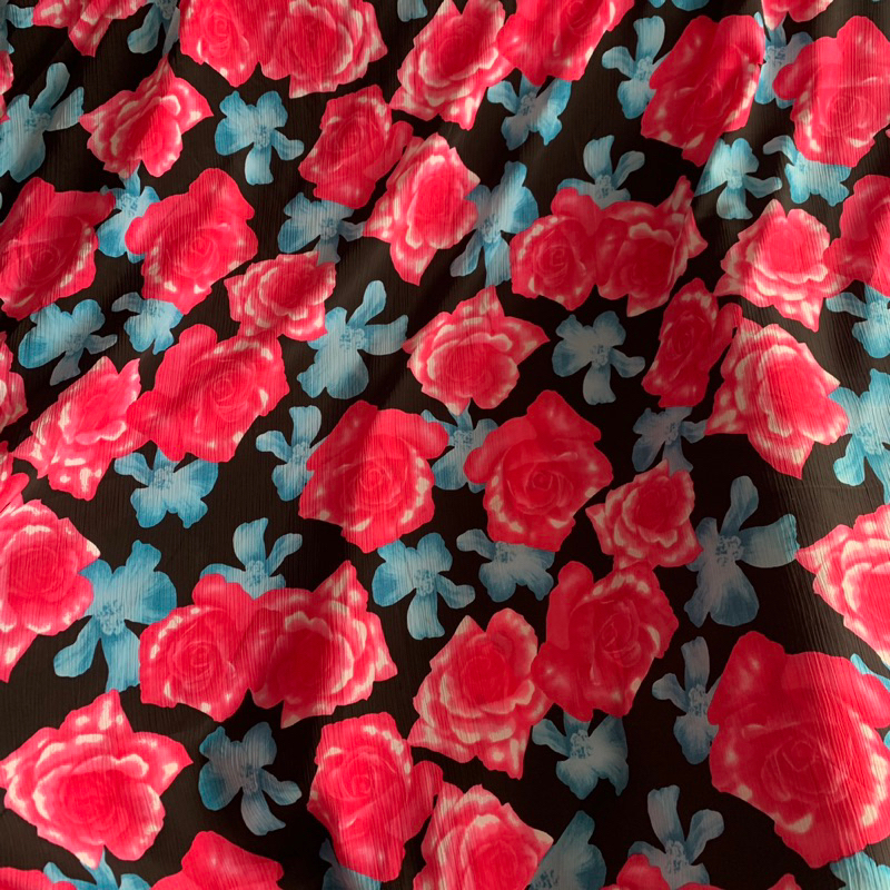 kain crinkle yoryu motif bunga - kain yoryu dobby crinkle - kain crinkle yoryu [CODE 2]