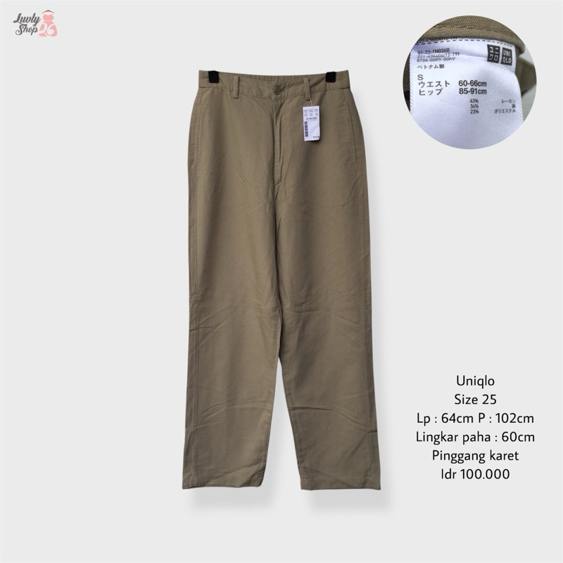 uniqlo celana linen highwaist