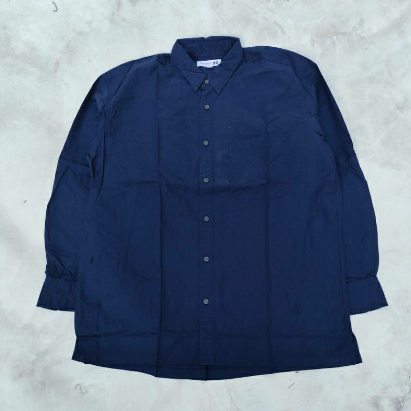 Kemeja tangan panjang uniqlo x jw Anderson navy
