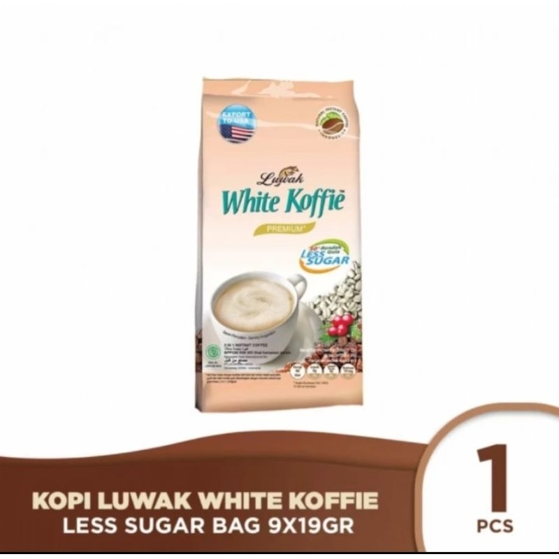 

Luwak white koffie less sugar premium 9 sachet