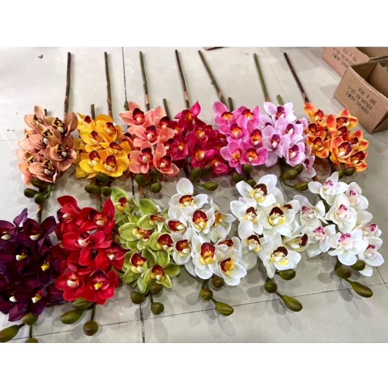 bunga anggrek latex cymbidium super premium jumbo