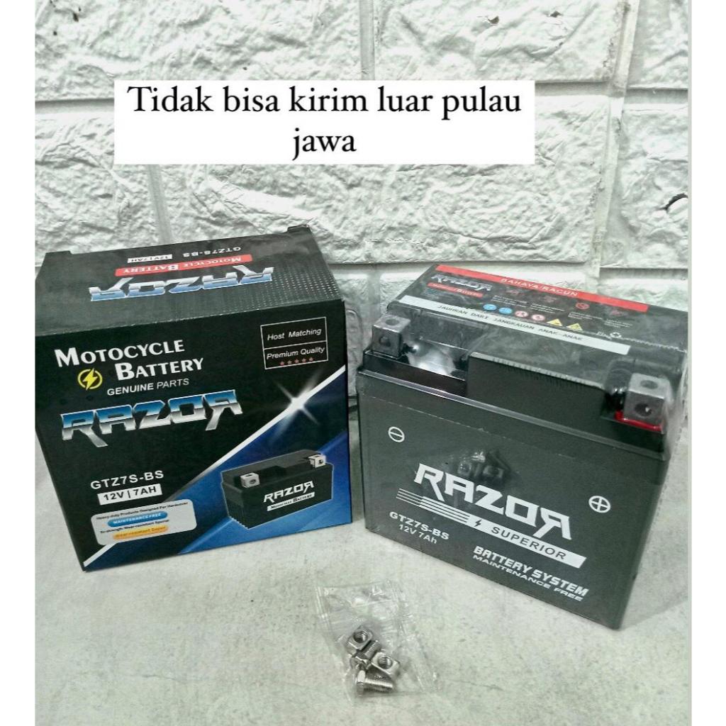 AKI KERING MURAH SATRIA F 150 VARIO 125 CBR 150 PCX  RAZOR GTZ7S 12V 7AH RAZOR