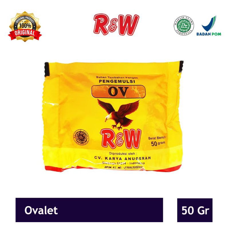 

R&W Pengemuls Penstabil Pengembang Adonan Ovalet Sachet 50gr