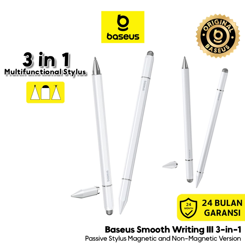 Baseus Smooth Writing III 3-in-1 Passive Stylus Magnetic Pen Ipad Phone Android Iphone