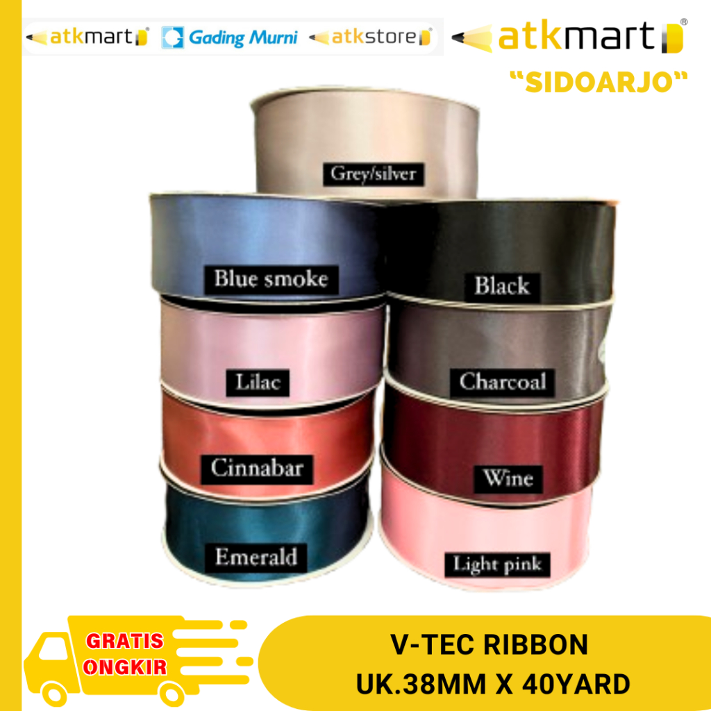 

VTEC RIBBON UK.38MM X 40YARD BAHAN - PITA KAIN SATIN