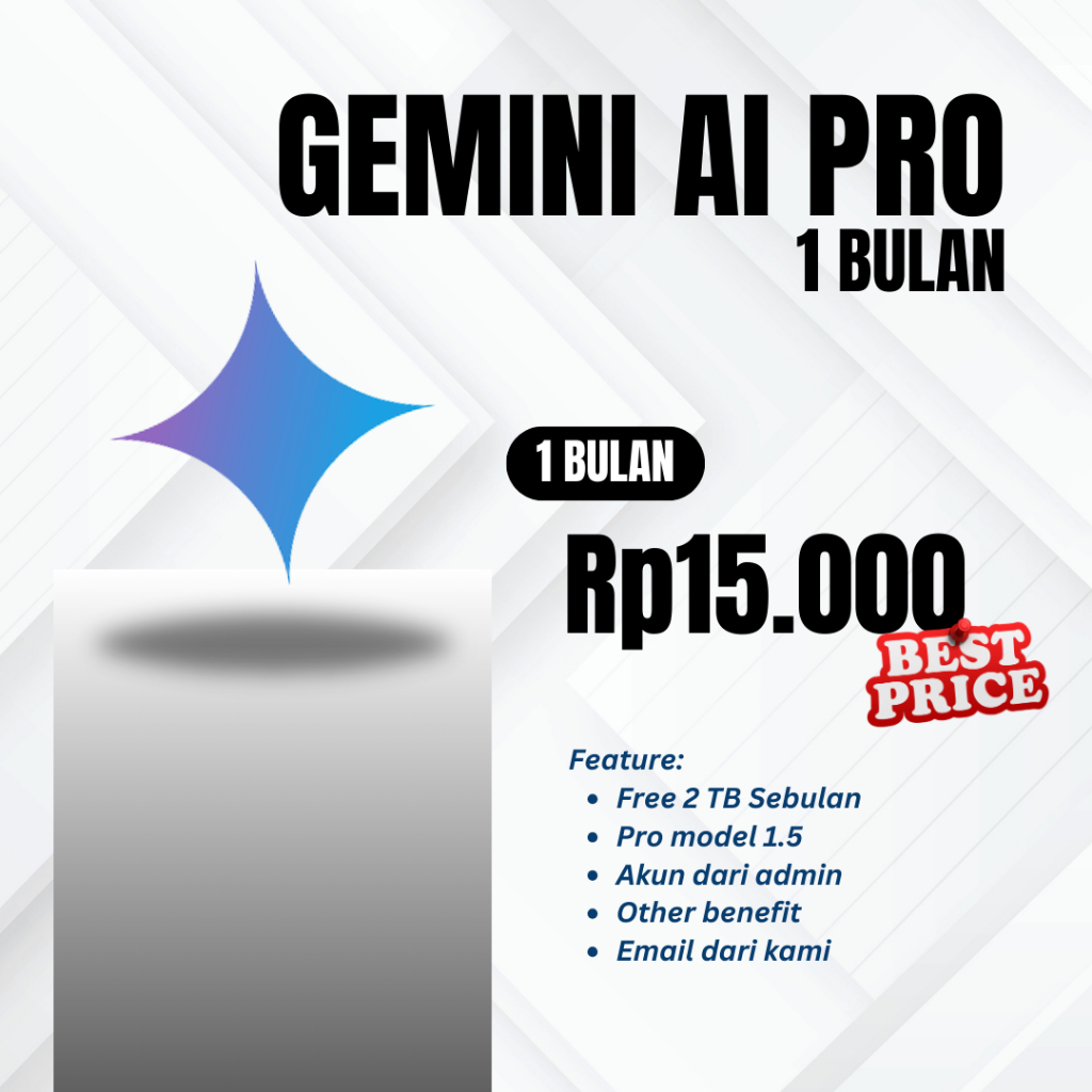 Gemini AI Pro Include Gmeet Pro dan Gdrive 2 TB