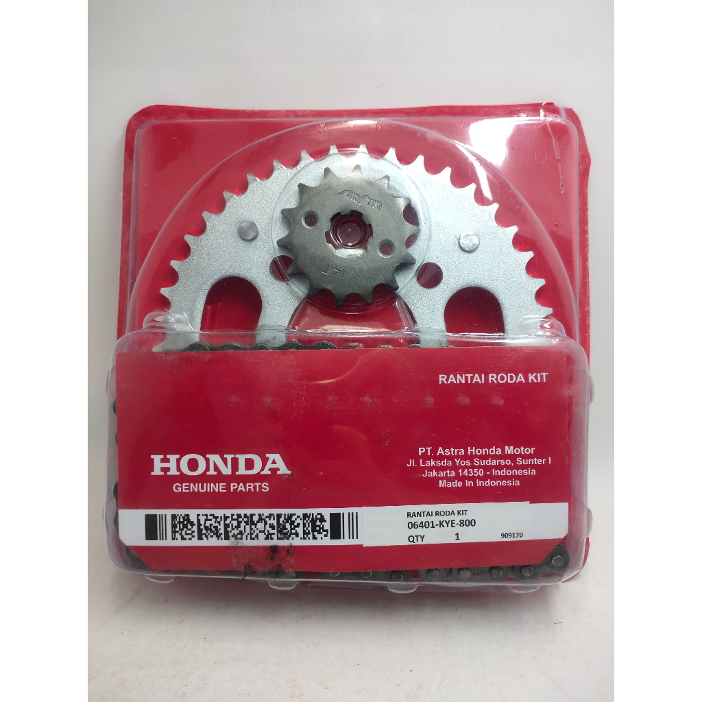 ASLI GEAR SET+RANTAI KODE-KYE ORI HONDA MEGAPRO/VERZA/CB 150 R LAMA KUALITAS ORIGINAL HONDA PRESISII