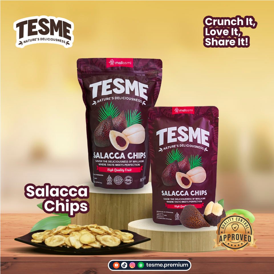 

TESME PREMIUM SALACCA CHIPS (KERIPIK SALAK RASA ALAMI MENYEHATKAN) 200gr