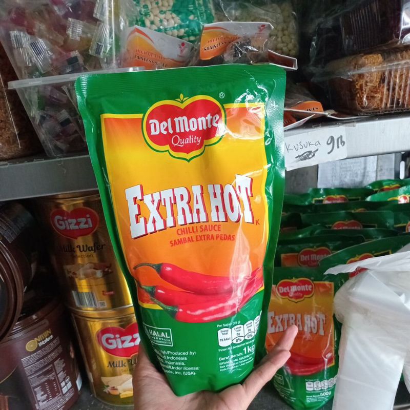 

Saos delmonte 1kg extra hot atau pedas