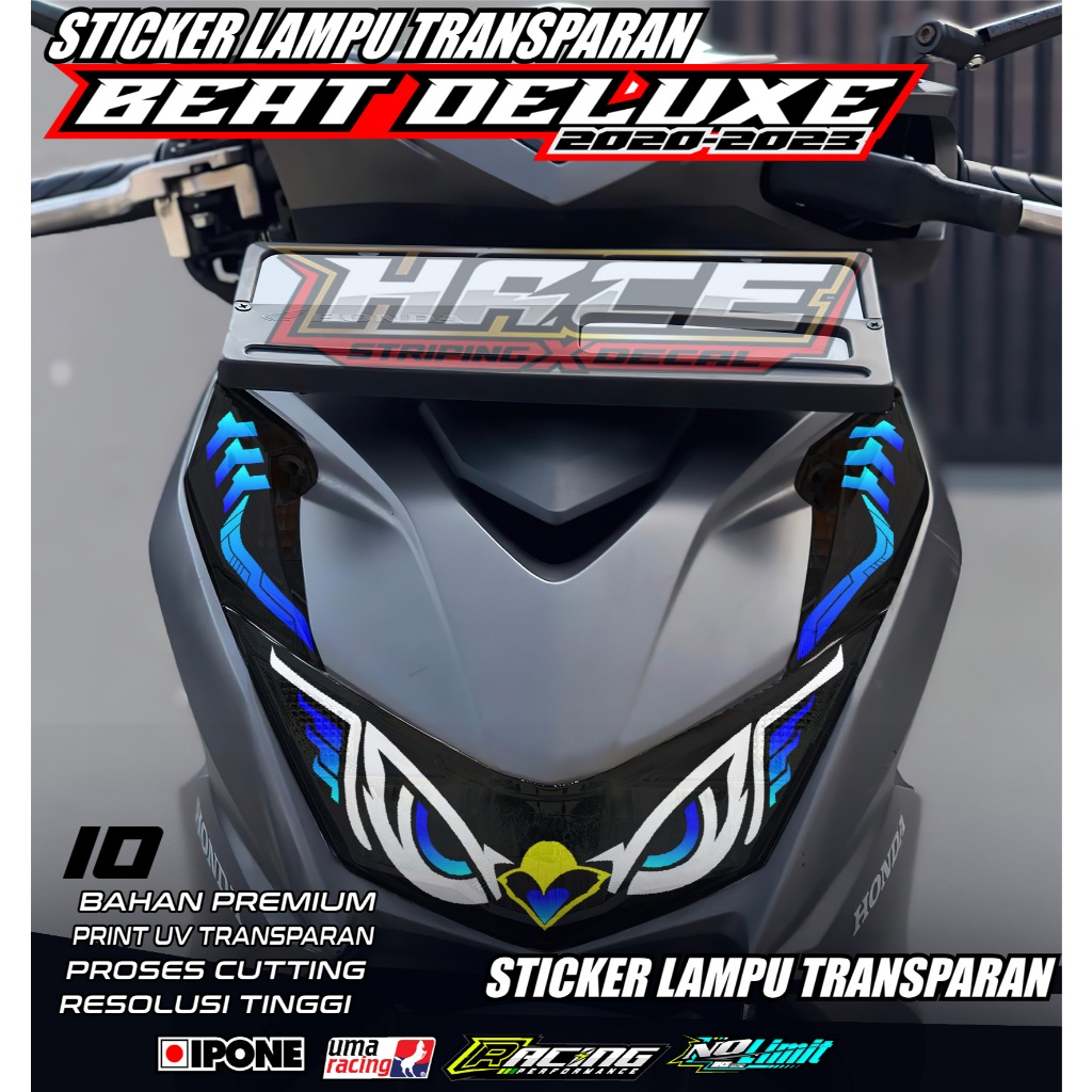 KODE 10 STICKER ALIS LAMPU MOTOR BEAT DELUXE 2020-2023 - STICKER ALIS LAMPU MOTOR BEAT DELUXE