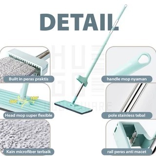 Alat Pel Lantai Ultra Mop Original - Pel Lantai Tarik Biru Handsfree - Alat Pel Tarik Ultra Mop